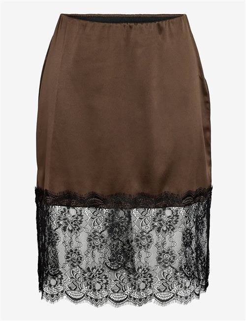 NOISY MAY | Nminferno Mw Short Satin Lace Skirt | XS