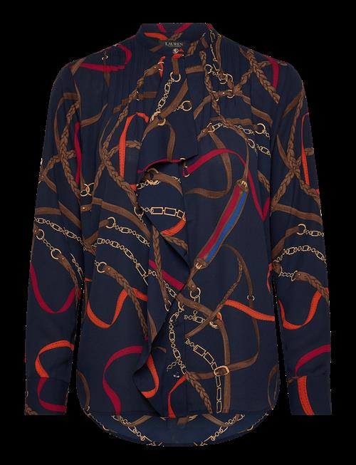 Lauren Ralph Lauren | Print Ruffle-Trim Georgette Shirt | M