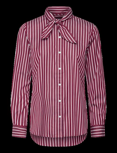 Lauren Ralph Lauren | Striped Cotton Broadcloth Tie-Neck Shirt | 34