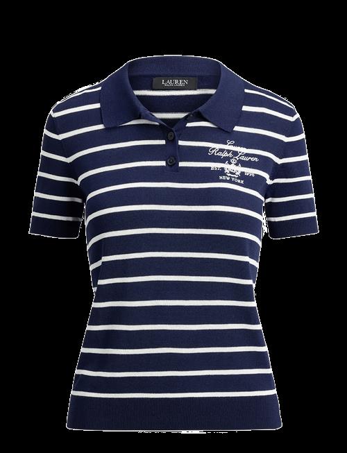 Lauren Ralph Lauren | Striped Cotton-Blend Polo Sweater | XS