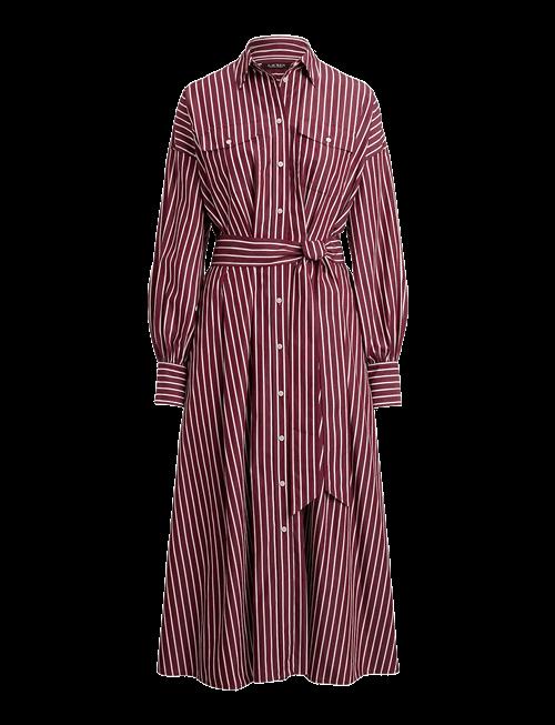 Lauren Ralph Lauren | Striped Belted Broadcloth Shirtdress | 36