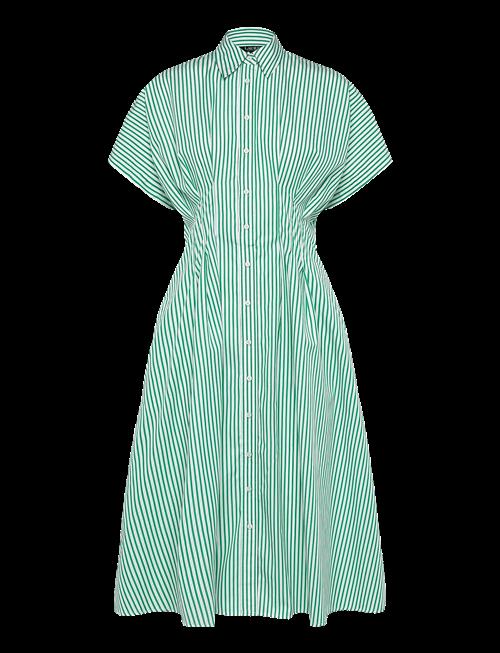 Lauren Ralph Lauren | Striped Pleated Broadcloth Shirtdress | 36