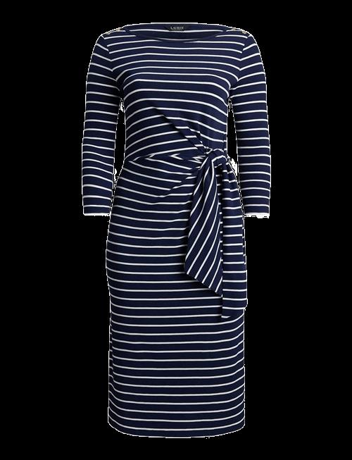 Lauren Women | Striped Tie-Front Cotton-Blend Dress | 54-56