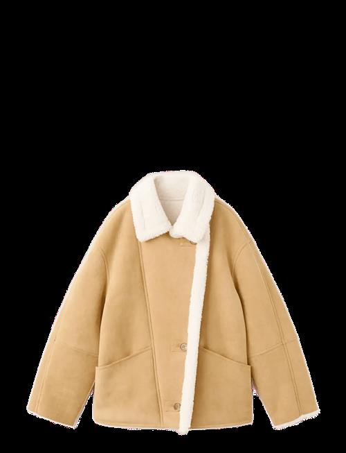 Mango | Suede-Effect Jacket With Shearling Collar | L