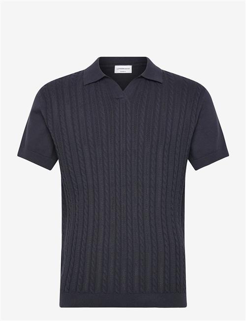 Lindbergh | Knitted S/S Cable V-Neck Polo | M
