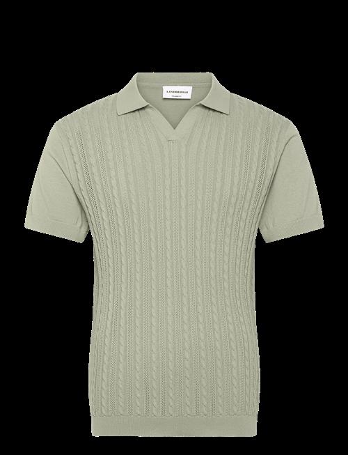Lindbergh | Knitted S/S Cable V-Neck Polo | S