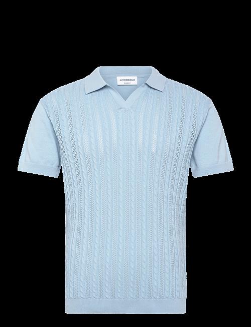 Lindbergh | Knitted S/S Cable V-Neck Polo | XXL