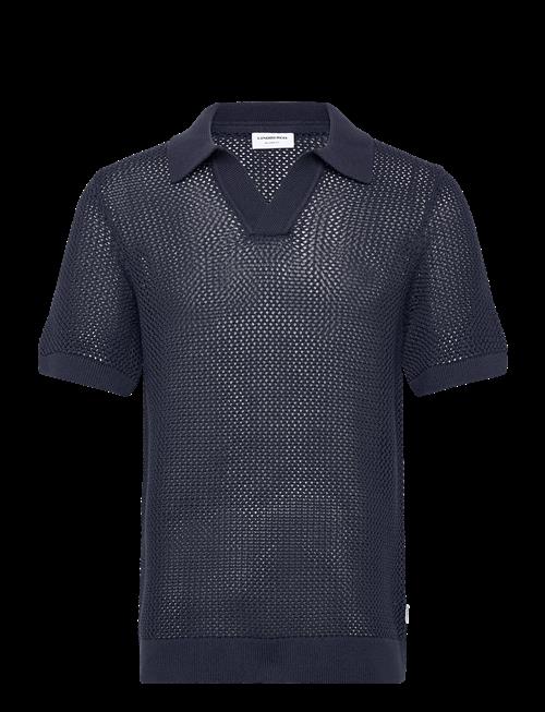 Lindbergh | V-Neck S/S Crochet Knit Polo | S
