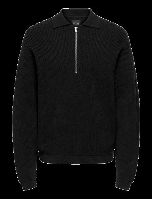 ONLY & SONS | Onskaiser Rlx Ls 1/2 Zip Polo Knit Noos | L