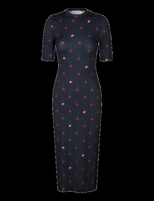 STINE GOYA | Stocking Jersey, Short Sleeve Crewneck Midi Dress | M/L