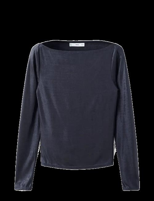 Mango | Metallic Boat-Neck Top | S
