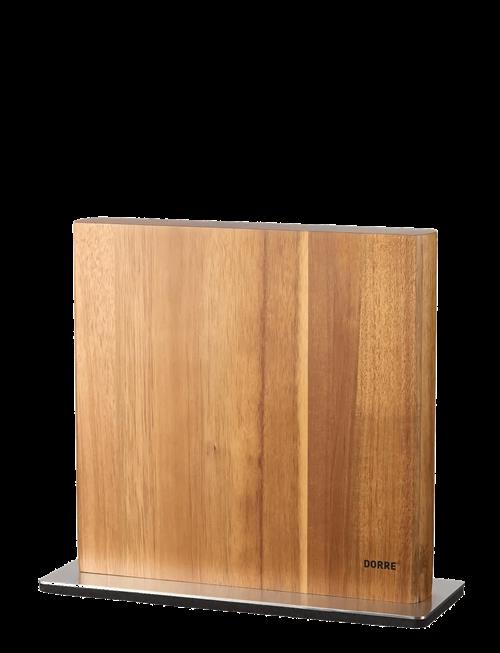 Dorre | Kira Knife Stand Stainless Steel Base Fsc Acacia Wood Magnet On 2 Sides 25*24*4 Cm | ONE SIZE