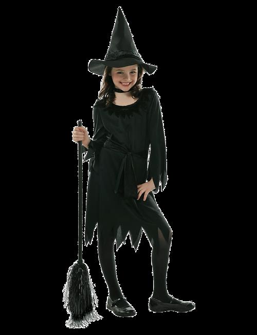 IPK | Children's Witch Costume; Dress, Hat And Belt 128-134 Cm | 116/128CM