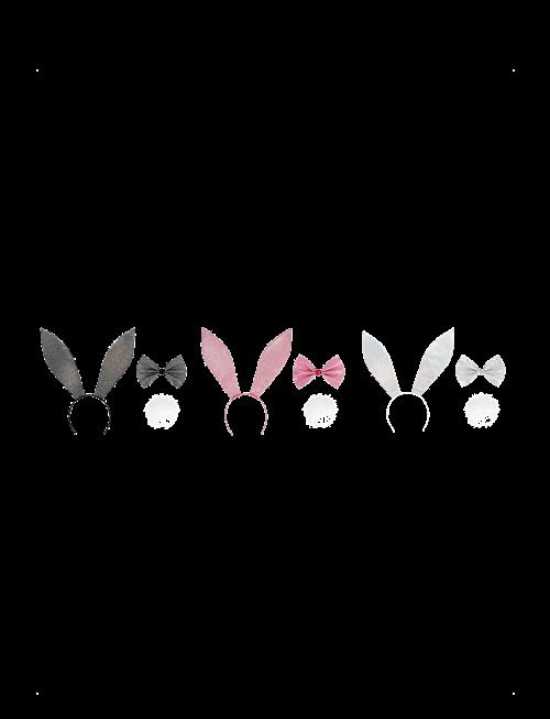 IPK | Bunny Accessory Set (Headband, Tail, Bow Tie) 3 Color Options | 0
