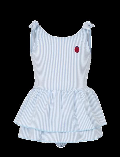 Vanilla Copenhagen | Baby Romper Swim Dress - Seersucker - Ladybug | 3-6M