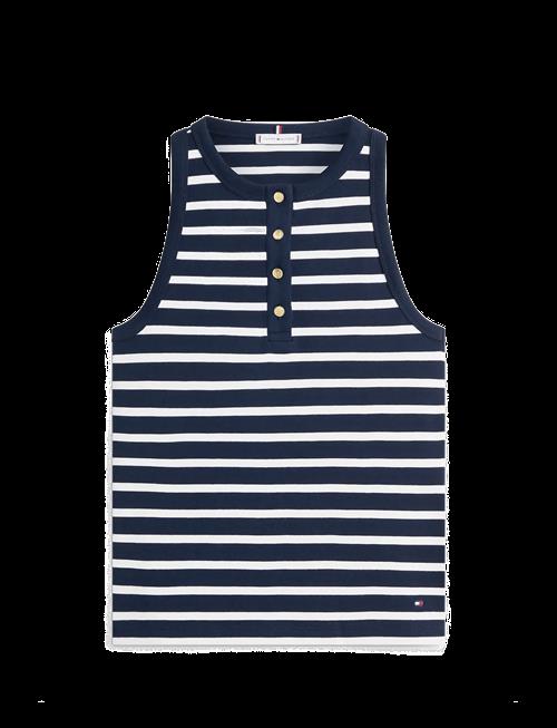 Tommy Hilfiger | Gold Button Henley Top | S