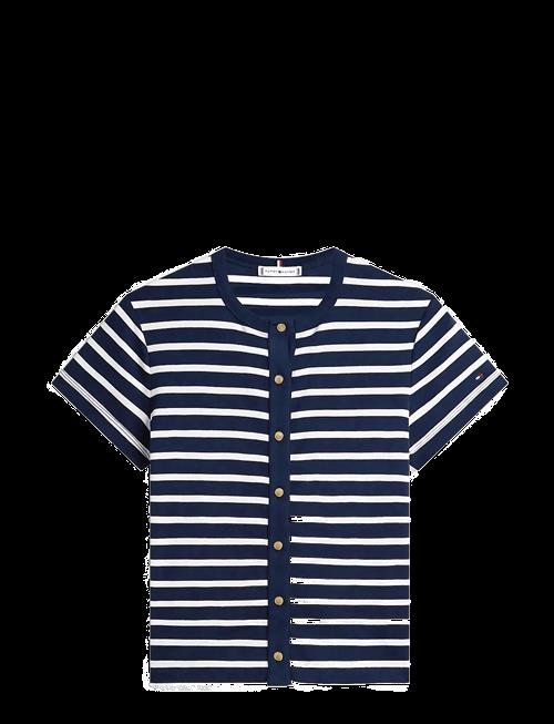 Tommy Hilfiger | Gold Button Slim Ss Tee | S