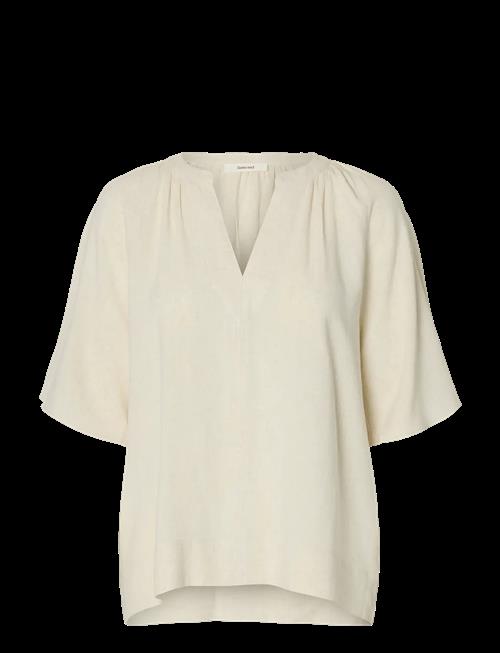 Selected | Slfviva 2/4 V-Neck Linen Blend Top Noos | 36