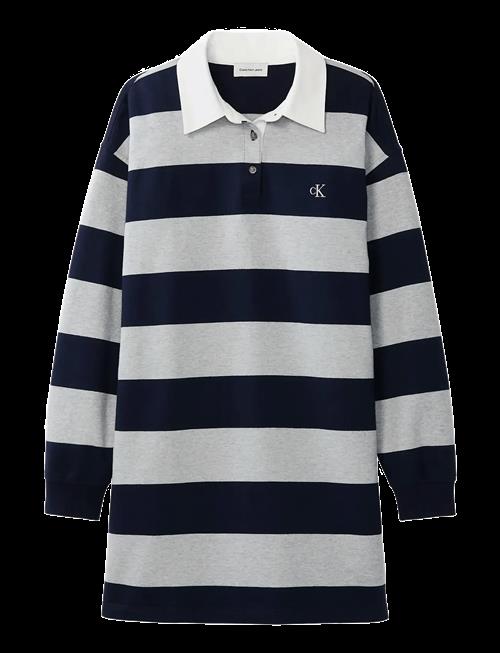 Calvin Klein Jeans | Ls Varsity Stripe Mini Polo Dres | XS