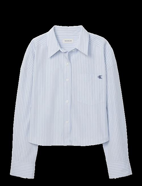 Calvin Klein Jeans | Yarndye Cotton Poplin Cropped Sh | XXS