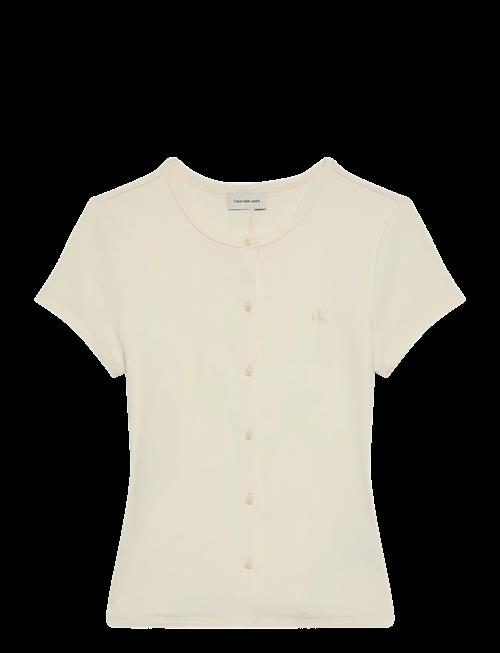 Calvin Klein Jeans | Ss 1X1 Refined Rib Button Up Cre | L