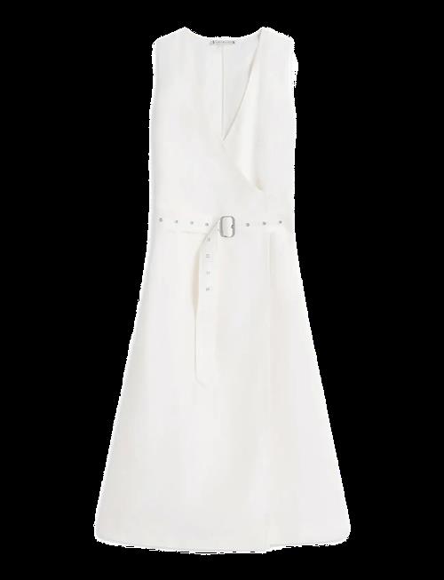 Tommy Hilfiger | Vis/Linen Belted Midi Ns Dress | M