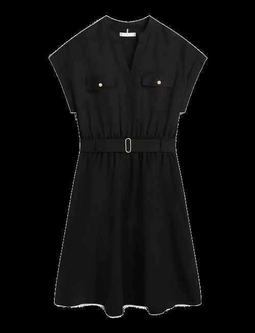 Tommy Hilfiger | Vis/Linen Belted Knee Ss Dress | S