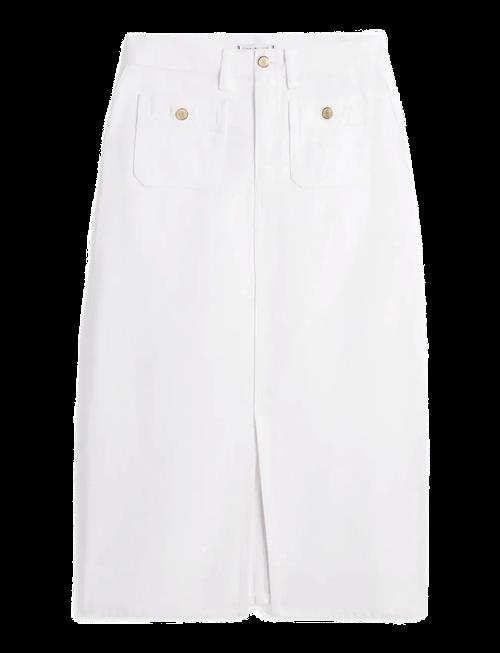 Tommy Hilfiger | Dnm White Midi Straight Skirt Hw | 40