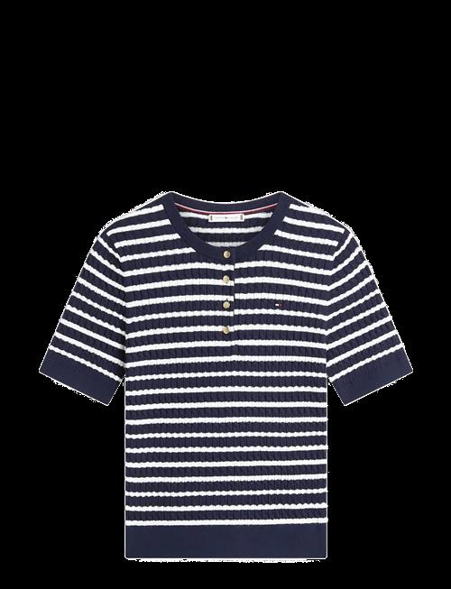 Tommy Hilfiger | Co Cable Fine Gg Ss Henley | XL