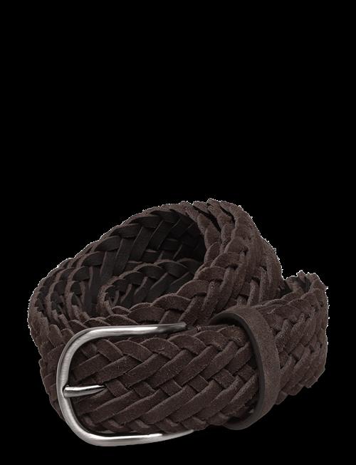 Anderson's | Suede Woven Belt Dark Brown - 3,5 | 95
