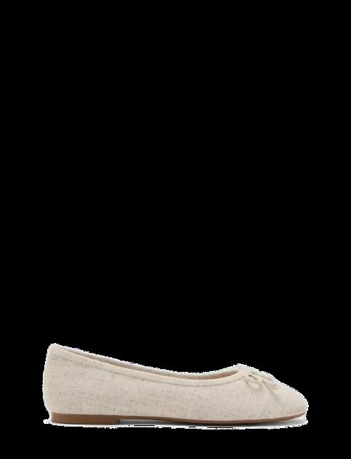 Mango | Linen Ballerina Flat With Bow | 30
