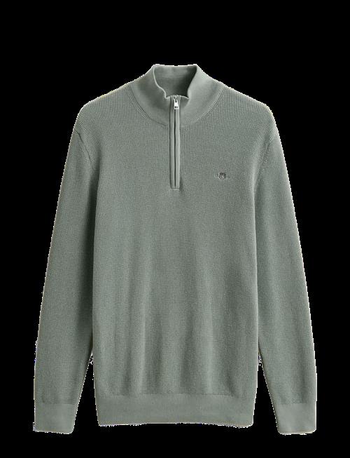 Gant | Waffle Knit Half-Zip Sweater | S