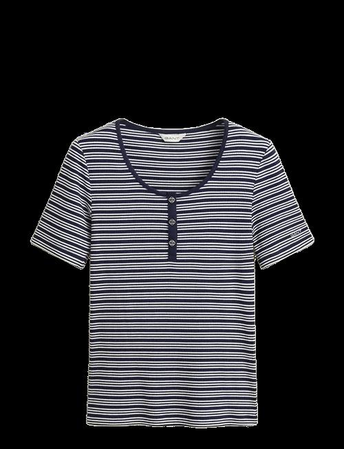 Gant | Slim Ribbed Ss Henley Top | L