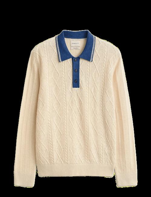 Gant | Linen Cotton Silk Blend Cable Polo | XXXL