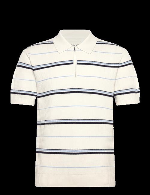 Gant | Striped Textured Zip Polo | XXXL