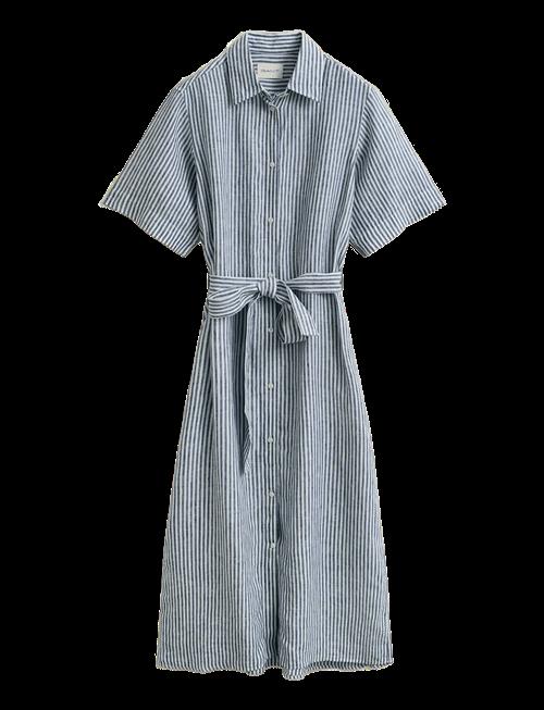 Gant | Striped Linen Ss Shirt Dress | 44