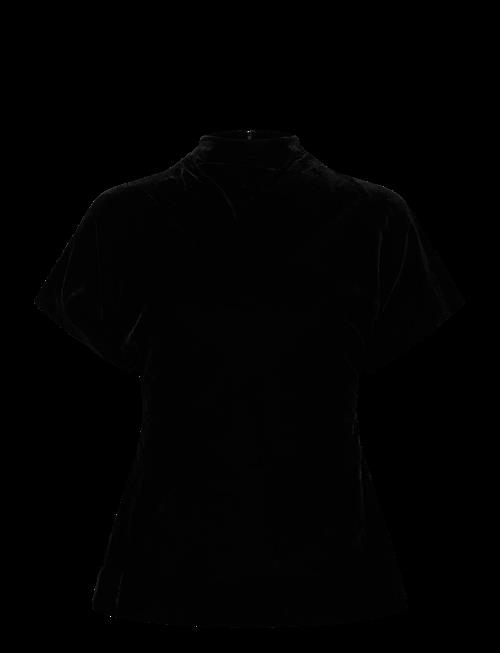 Malina | Otilia Draped Half Polo Velvet Top | 38