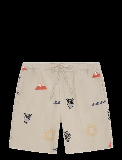 Knowledge Cotton Apparel | Fig Loose Embroidery Shorts | XXL