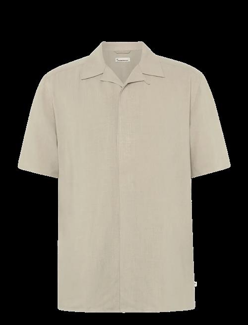 Knowledge Cotton Apparel | Moss Relaxed Linen Blend Short Slee | M
