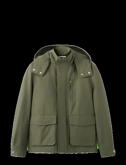 Mango | Water-Repellent Bomber Jacket With Detachable Hood | L