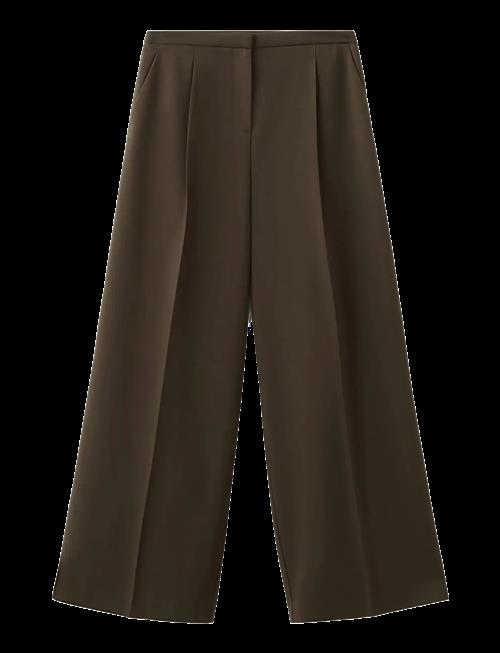 Mango | Wide Leg Mid-Rise Pleated Trousers | 42