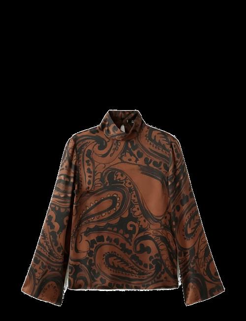 Mango | Paisley-Print Satin Blouse | XS