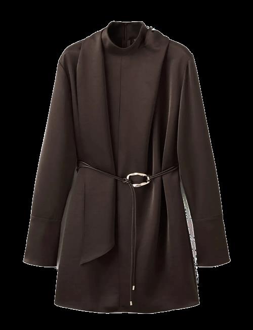 Mango | Satin Dress With Foulard | S