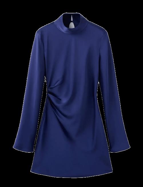 Mango | Satin Dress With Pleat Detail | M