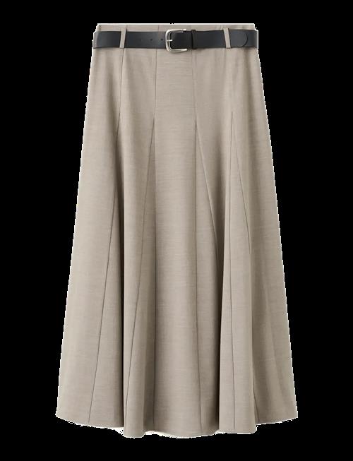 Mango | A-Line Skirt With Godets And Belt | 36
