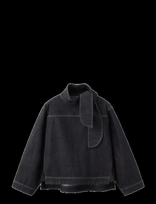 Mango | Denim Blouse With Knot Neck | S