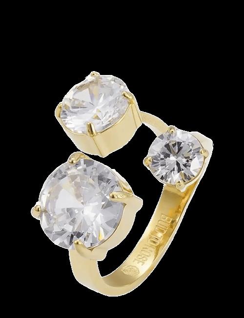 Bud To Rose | Brea All Crystal Ring Silver | ONE SIZE