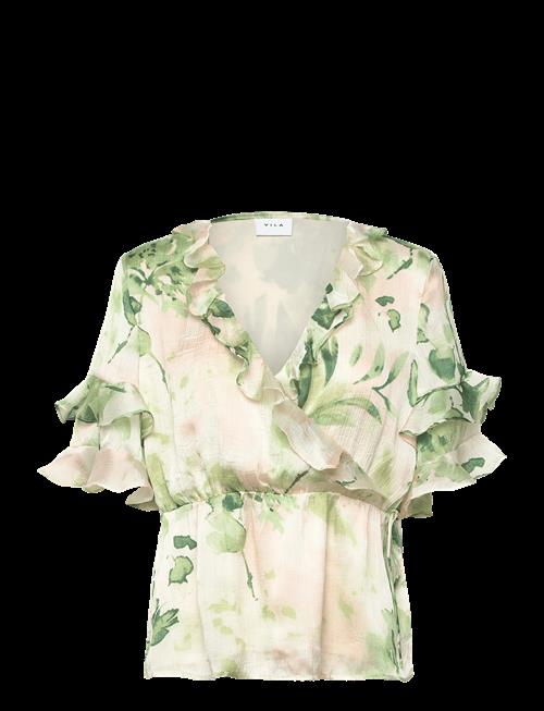 Vila | Vimolina 2/4 Flounce Wrap Top/Dc | 34