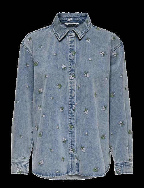 ONLY | Onlvera L/S Flower Emb Shirt Dnm Noos | S