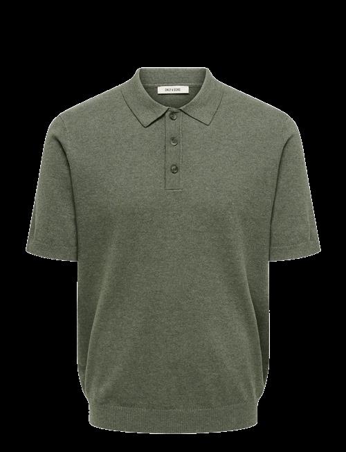 ONLY & SONS | Onsloui Reg 12 Ss Mel Polo Knit Noos | L